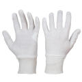 Bleached White Color Reversible Cotton Knit Wrist Glove